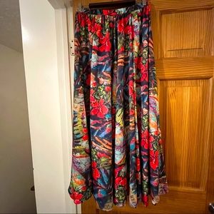 Floral Tropical Pattern Maxi Skirt